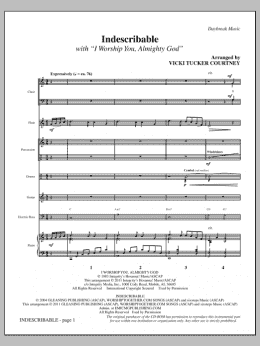 page one of Indescribable - Full Score (Choir Instrumental Pak)