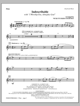page one of Indescribable - Flute (Choir Instrumental Pak)