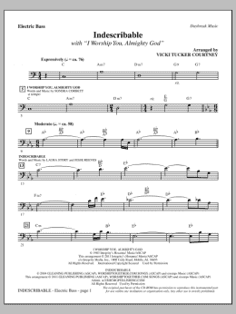 page one of Indescribable - Bass (Choir Instrumental Pak)