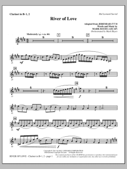 page one of River Of Love - Bb Clarinet 1 & 2 (Choir Instrumental Pak)
