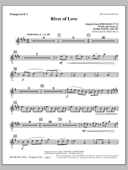 page one of River Of Love - Bb Trumpet 1 (Choir Instrumental Pak)