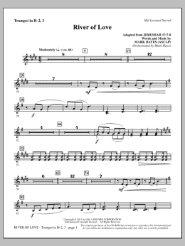page one of River Of Love - Bb Trumpet 2,3 (Choir Instrumental Pak)