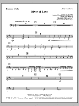 page one of River Of Love - Trombone 3/Tuba (Choir Instrumental Pak)