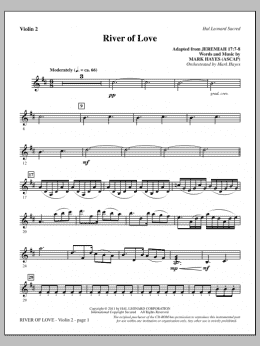 page one of River Of Love - Violin 2 (Choir Instrumental Pak)