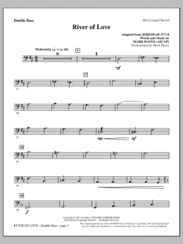 page one of River Of Love - Double Bass (Choir Instrumental Pak)