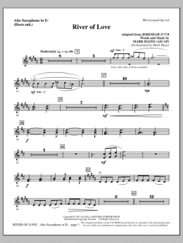page one of River Of Love - Alto Sax (sub. Horn) (Choir Instrumental Pak)