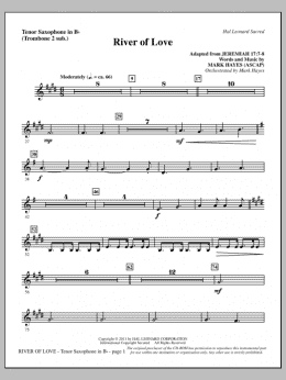 page one of River Of Love - Tenor Sax (sub. Tbn 2) (Choir Instrumental Pak)