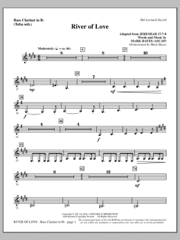 page one of River Of Love - Bass Clarinet (sub. Tuba) (Choir Instrumental Pak)