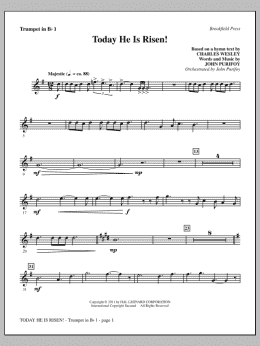 page one of Today He Is Risen! - Bb Trumpet 1 (Choir Instrumental Pak)