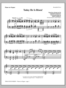 page one of Today He Is Risen! - Piano or Organ (Choir Instrumental Pak)
