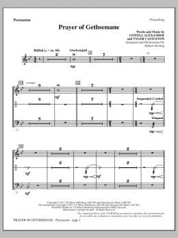 page one of Prayer Of Gethsemane - Percussion (Choir Instrumental Pak)