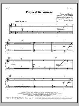 page one of Prayer Of Gethsemane - Harp (Choir Instrumental Pak)