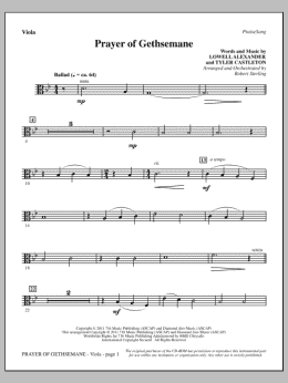 page one of Prayer Of Gethsemane - Viola (Choir Instrumental Pak)