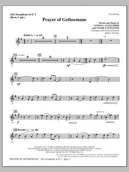 page one of Prayer Of Gethsemane - Alto Sax 1 (sub. Horn 1) (Choir Instrumental Pak)