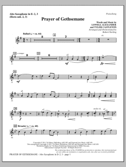 page one of Prayer Of Gethsemane - Alto Sax 2-3 (sub. Horn 2-3) (Choir Instrumental Pak)