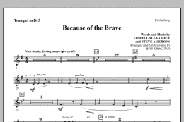 page one of Because Of The Brave - Trumpet 3 (Choir Instrumental Pak)