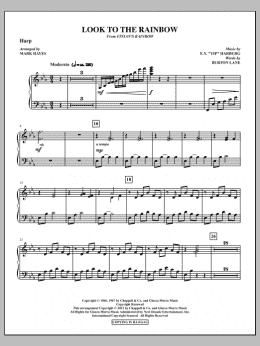 page one of Look To The Rainbow - Harp (Choir Instrumental Pak)