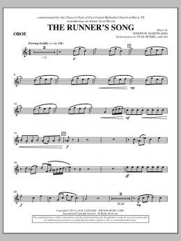 page one of The Runner's Song - Oboe (Choir Instrumental Pak)