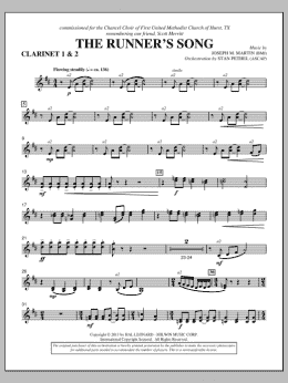page one of The Runner's Song - Bb Clarinet 1,2 (Choir Instrumental Pak)