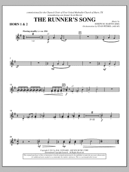 page one of The Runner's Song - F Horn 1,2 (Choir Instrumental Pak)