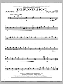 page one of The Runner's Song - Trombone 1 & 2 (Choir Instrumental Pak)