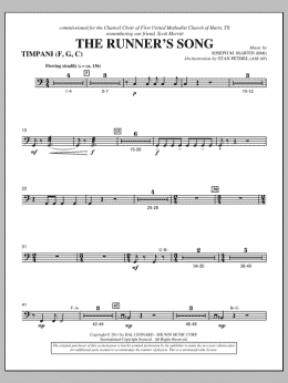page one of The Runner's Song - Timpani (Choir Instrumental Pak)