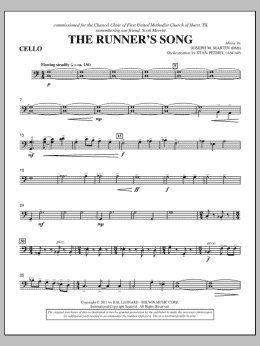 page one of The Runner's Song - Cello (Choir Instrumental Pak)