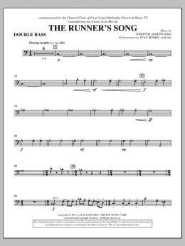 page one of The Runner's Song - Double Bass (Choir Instrumental Pak)