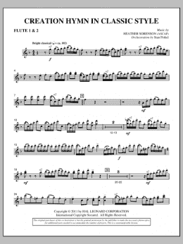 page one of Creation Hymn In Classic Style - Flute 1 & 2 (Choir Instrumental Pak)