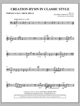 page one of Creation Hymn In Classic Style - Timpani & Bells (Choir Instrumental Pak)