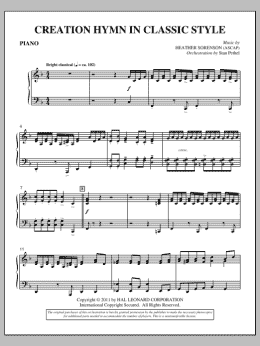 page one of Creation Hymn In Classic Style - Piano (Choir Instrumental Pak)