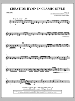 page one of Creation Hymn In Classic Style - Violin 1 (Choir Instrumental Pak)