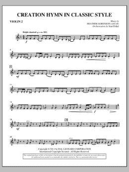 page one of Creation Hymn In Classic Style - Violin 2 (Choir Instrumental Pak)