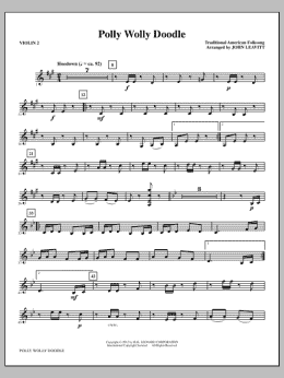 page one of Polly Wolly Doodle - Violin 2 (Choir Instrumental Pak)