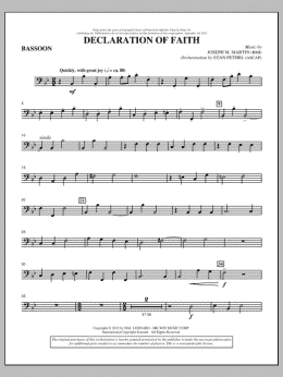page one of Declaration Of Faith - Bassoon (Choir Instrumental Pak)