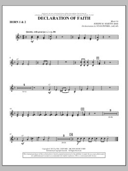 page one of Declaration Of Faith - F Horn 1,2 (Choir Instrumental Pak)