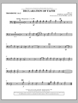 page one of Declaration Of Faith - Trombone 1 & 2 (Choir Instrumental Pak)