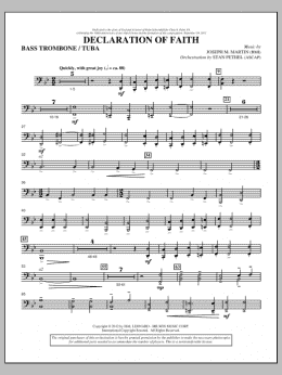 page one of Declaration Of Faith - Bass Trombone/Tuba (Choir Instrumental Pak)