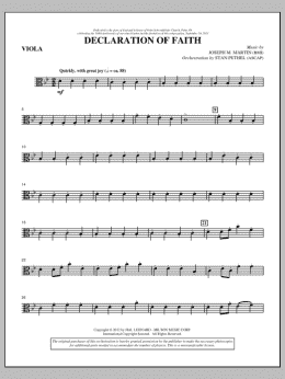 page one of Declaration Of Faith - Viola (Choir Instrumental Pak)