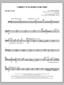 page one of Christ Was Born For This - Double Bass (Choir Instrumental Pak)