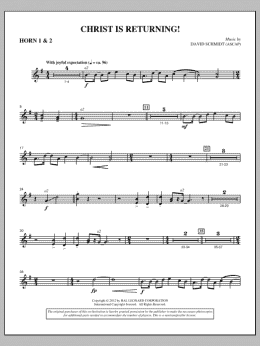 page one of Christ Is Returning! - F Horn 1,2 (Choir Instrumental Pak)