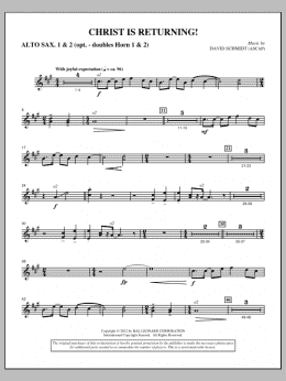 page one of Christ Is Returning! - Alto Sax 1,2 (Choir Instrumental Pak)
