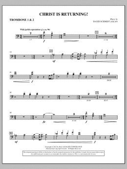 page one of Christ Is Returning! - Trombone 1 & 2 (Choir Instrumental Pak)