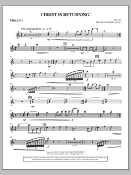 page one of Christ Is Returning! - Violin 1 (Choir Instrumental Pak)