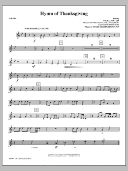 page one of Hymn Of Thanksgiving - F Horn (Choir Instrumental Pak)