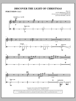 page one of Discover The Light Of Christmas - Percussion 1 & 2 (Choir Instrumental Pak)