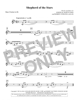 page one of Shepherd Of The Stars - Bass Clarinet in Bb (Choir Instrumental Pak)