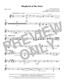 page one of Shepherd Of The Stars - F Horn 1,2 (Choir Instrumental Pak)