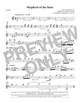 page one of Shepherd Of The Stars - Violin 1 (Choir Instrumental Pak)