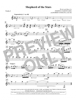 page one of Shepherd Of The Stars - Violin 2 (Choir Instrumental Pak)
